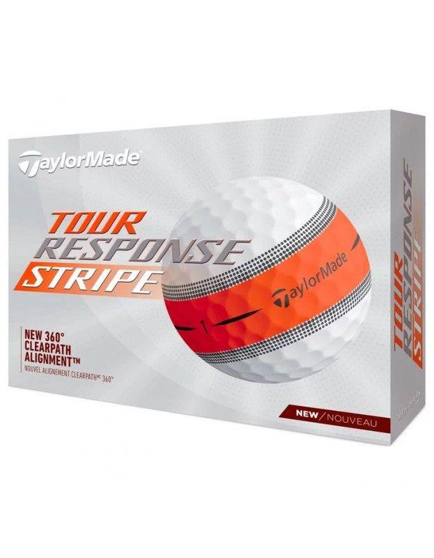 Balles TaylorMade Tour Response Stripe Orange TAYLORMADE - Boites de 12 Balles de Golf