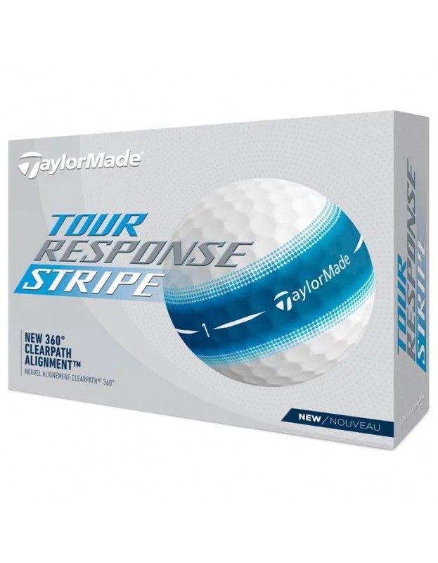 Balles TaylorMade Tour Response Stripe Bleu TAYLORMADE - Boites de 12 Balles de Golf