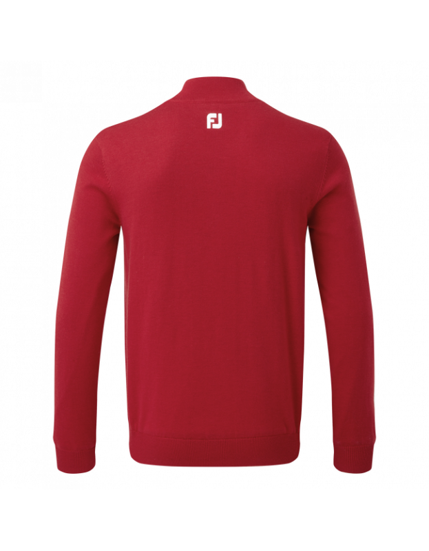 Pullover FootJoy en laine 1/2 Zip Rouge FOOTJOY - Pullover Golf Hommes