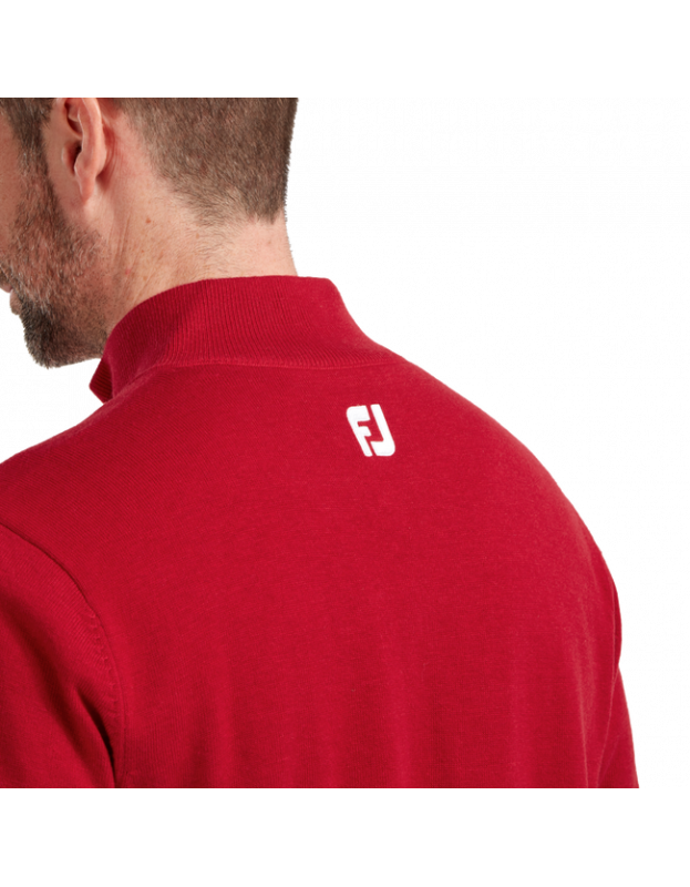 Pullover FootJoy en laine 1/2 Zip Rouge FOOTJOY - Pullover Golf Hommes