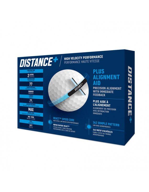 Boite De 12 Balles TaylorMade Distance + Blanche TAYLORMADE - Boites de 12 Balles de Golf