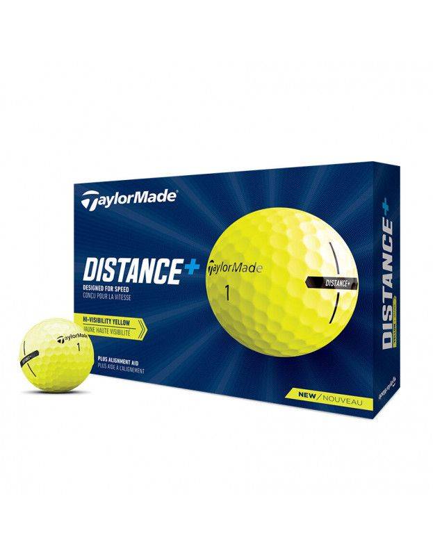 Boite De 12 Balles TaylorMade Distance + Jaune TAYLORMADE - Boites de 12 Balles de Golf