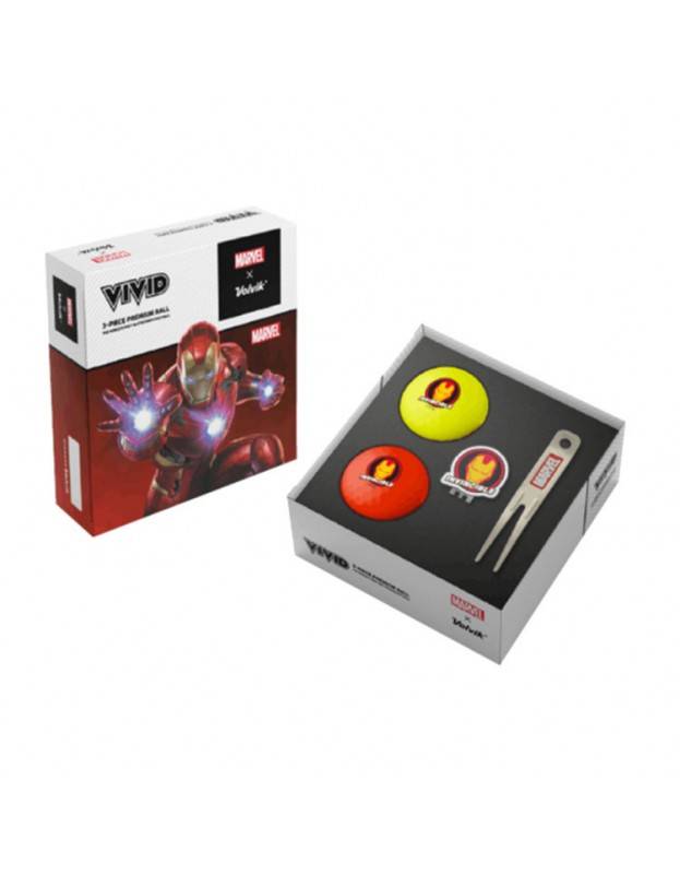 Coffret Volvik Vivid Iron Man 2 Balles Relève-Pitch Marque-Balle VOLVIK - Boites de 12 Balles de Golf