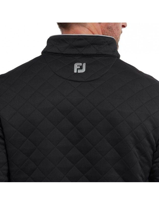 Pullover FootJoy ChillOut Jacquard Matelassé Noir FOOTJOY - Pullover Golf Hommes