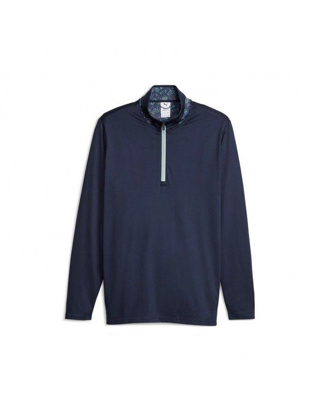 Pullover Puma Liverty Quart de Zip Bleu PUMA - Pullover Golf Hommes
