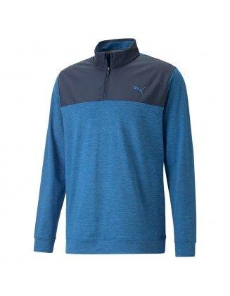 Pullover Puma Color Block Quart de Zip Bleu marine / Bleu PUMA - Pullover Golf Hommes