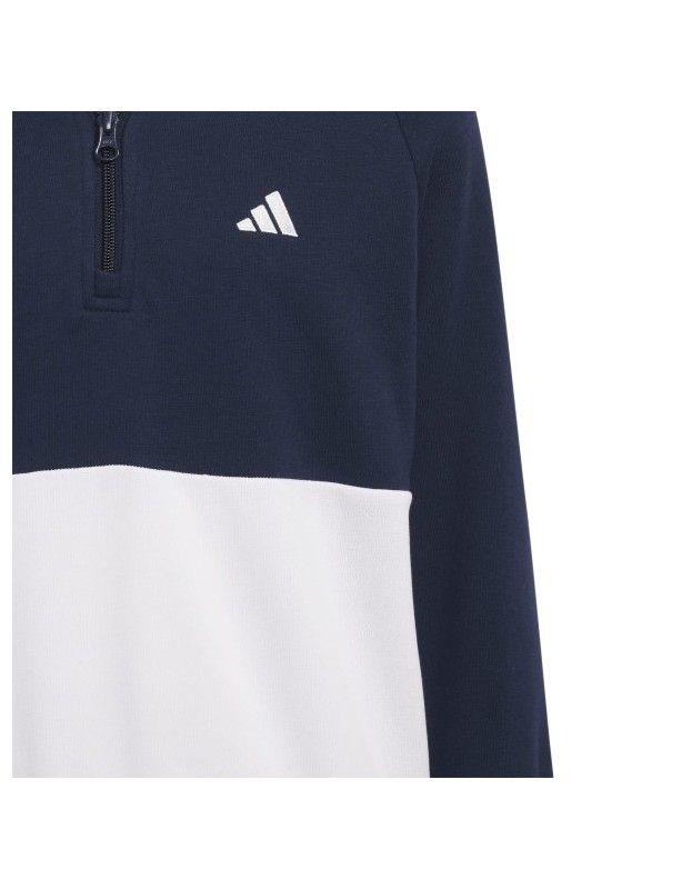 Pull Adidas Hoodie Blanc et Bleu Junior ADIDAS - Vêtements Golf Juniors