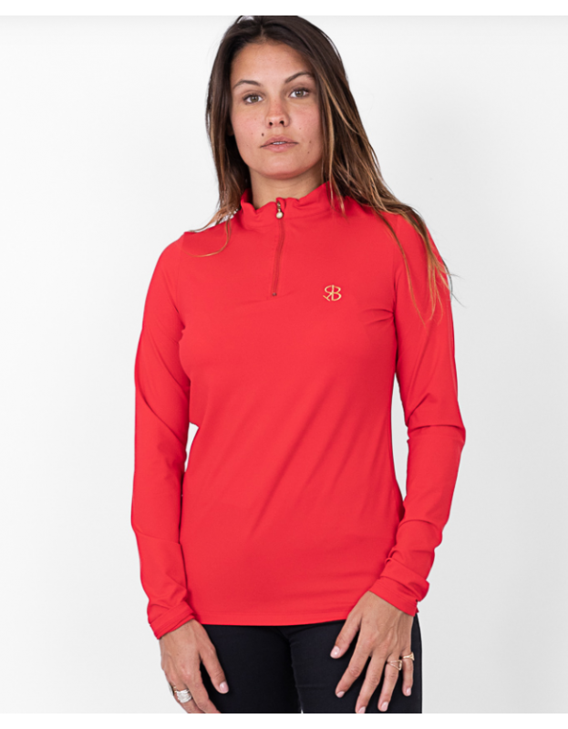 Polo Manches Longues Sunless Rouge - M CHIBERTA - Polos Femmes